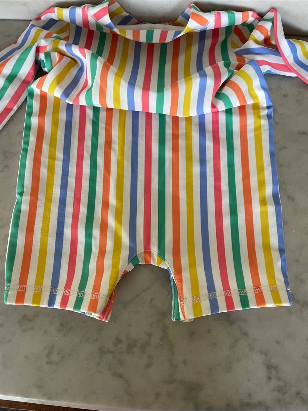 GAP Kids One-Piece Rash Guard Swim Suit - Rainbow Stripes